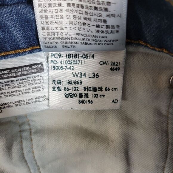 Levis 541 Jeans Mens Size 34x36 (35x34) Blue Stretch Denim Straight Leg 5 Pocket - Picture 10 of 15